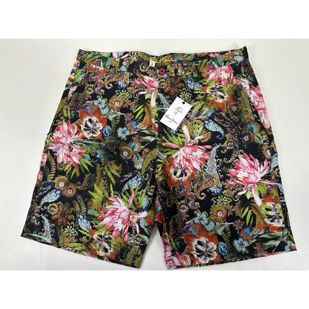 Robert Graham Akbar Floral Shorts Men's Size 40 Stretch NWT